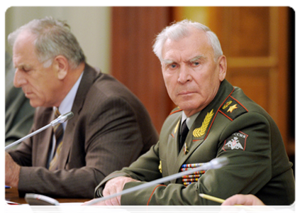 Chairman of the Council of the National Public Organisation of Russian Armed Forces Veterans Mikhail Moiseyev at a meeting of the Government’s Coordinating Council for Veteran Affairs