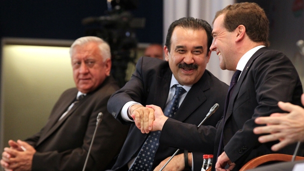 Prime Minister Dmitry Medvedev and Kazakh Prime Minister Karim Massimov