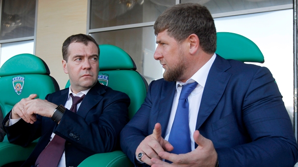 Prime Minister Dmitry Medvedev visits Ahmat Arena football stadium in Grozny