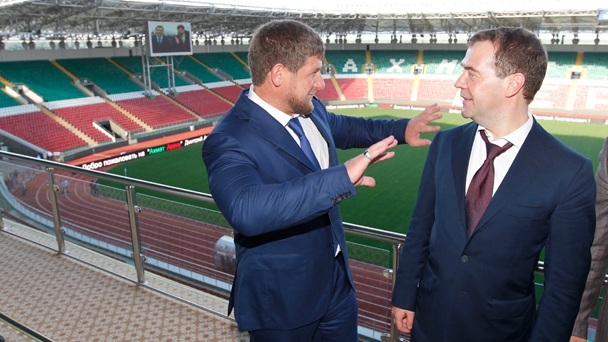 Председатель Правительства Российской Федерации Д.А.Медведев посетил футбольный стадион «Ахмат-Арена» в Грозном