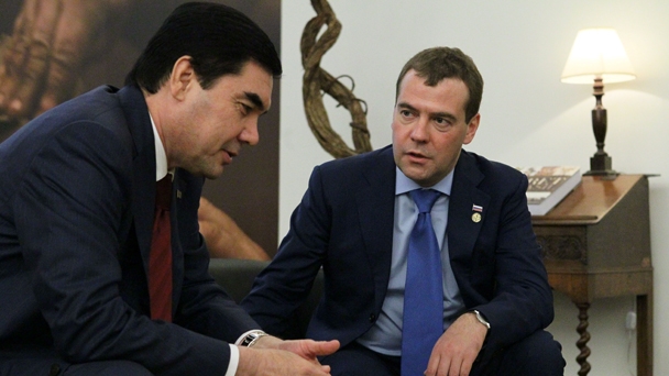 Prime Minister Dmitry Medvedev at a meeting with Turkmenistan’s  President Gurbanguly Berdymukhamedov during the Rio+20 UN Conference