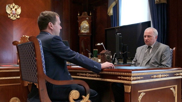Prime Minister Dmitry Medvedev holds meeting with Sevmash Director General Andrei Dyachkov