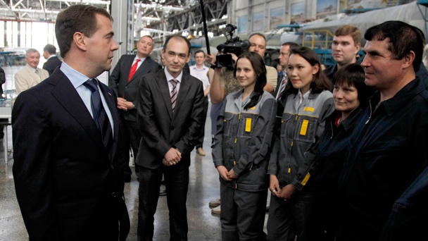 Председатель Правительства Российской Федерации Д.А.Медведев посетил ОАО «КАПО им. С.П.Горбунова»