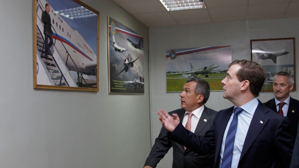 Prime Minister Dmitry Medvedev holds working meeting with Rustam Minnikhanov, head of the Republic of Tatarstan