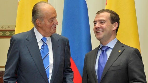 Prime Minister Dmitry Medvedev meets with King Juan Carlos I of Spain