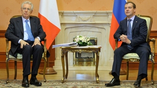 Председатель Правительства Российской Федерации Д.А.Медведев встретился с Председателем Совета министров Италии Марио Монти