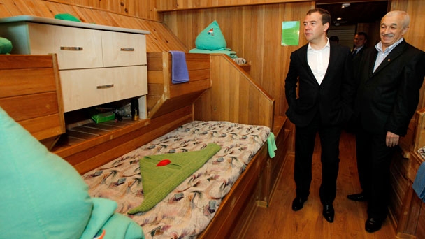 Prime Minister Dmitry Medvedev visits the Ocean national children’s centre in the suburbs of Vladivostok