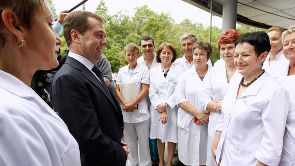 Председатель Правительства Российской Федерации Д.А.Медведев осмотрел сахалинскую областную больницу
