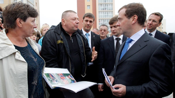 Председатель Правительства Российской Федерации Д.А.Медведев осмотрел новый микрорайон жилой застройки