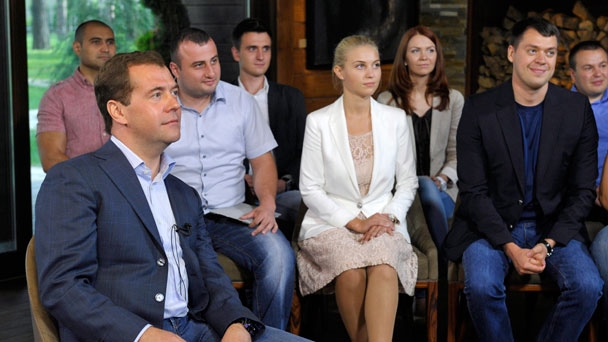 Prime Minister Dmitry Medvedev holds a video conference with delegates of the Baltic Artek 2012 international youth forum, and meets with members of United Russia’s Young Guard national public organisation and activists from the Gvardeisk 2012 federal educational camp