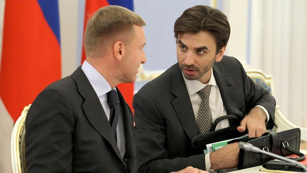 Minister of Education and Science Dmitry Livanov and Minister of the Russian Federation Mikhail Abyzov