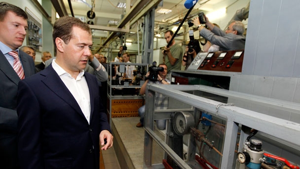 Председатель Правительства Российской Федерации Д.А.Медведев в День железнодорожника посетил Омский государственный университет путей сообщения