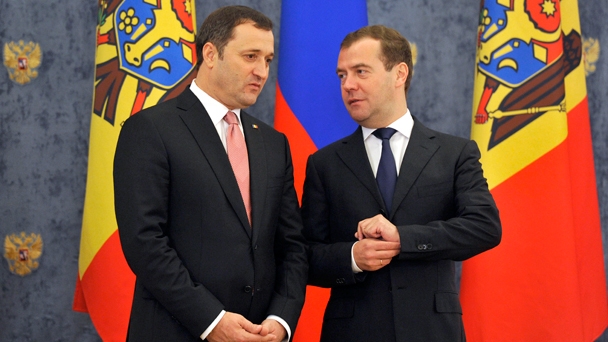 Prime Minister Dmitry Medvedev and Prime Minister Vladimir Filat of Moldova