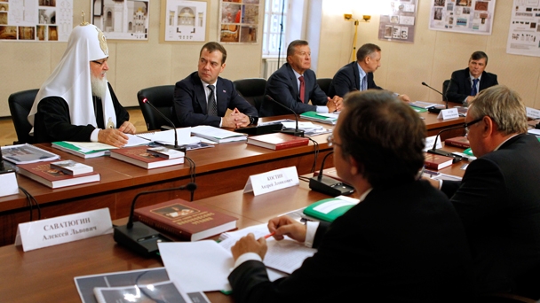 Дмитрий Медведев провёл заседание попечительского совета Благотворительного фонда по восстановлению Воскресенского Ново-Иерусалимского монастыря