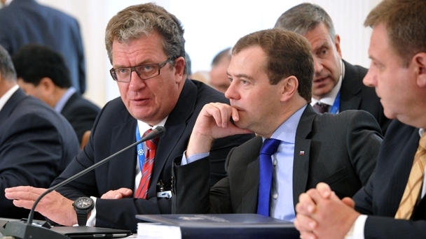 Prime Minister Dmitry Medvedev and First Deputy Chief of the Government Staff Sergei Prikhodko
