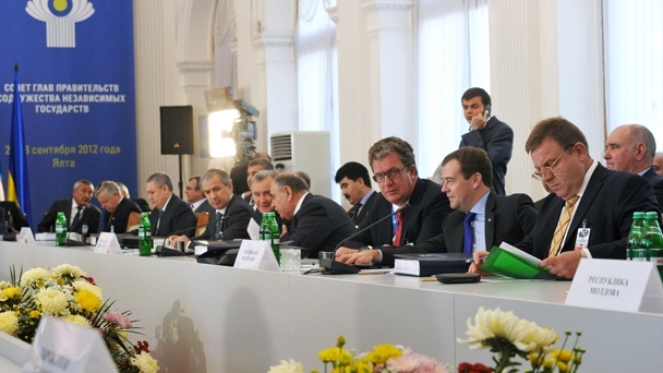 Prime Minister Dmitry Medvedev attends an expanded meeting of the Council of the CIS Heads of Government