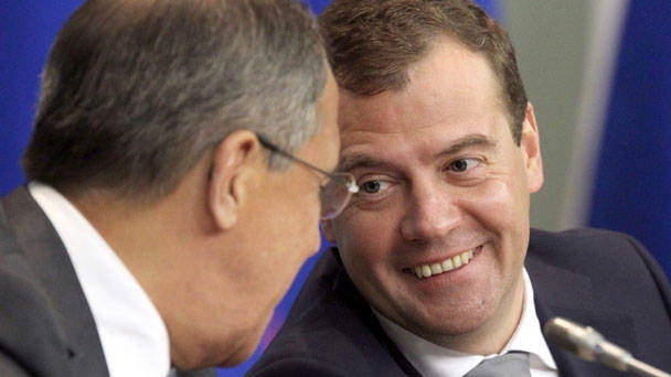 Председатель Правительства Российской Федерации Д.А.Медведев и министр иностранных дел Российской Федерации С.В.Лавров