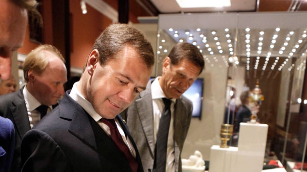 Prime Minister Dmitry Medvedev attends the opening ceremony of the 1812 Patriotic War Museum