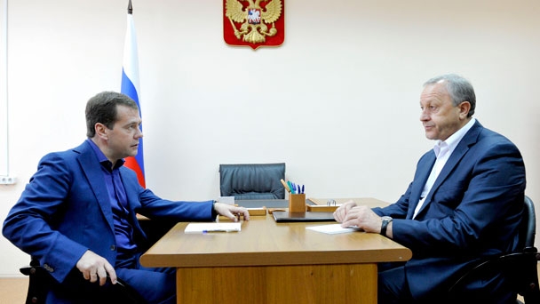 Prime Minister Dmitry Medvedev meets with Saratov Region Governor Valery Radayev