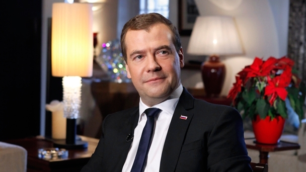 Dmitry Medvedev in a CNN interview