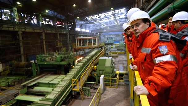 Посещение рельсобалочного цеха ОАО «ЕВРАЗ Объединённый Западно-Сибирский металлургический комбинат»