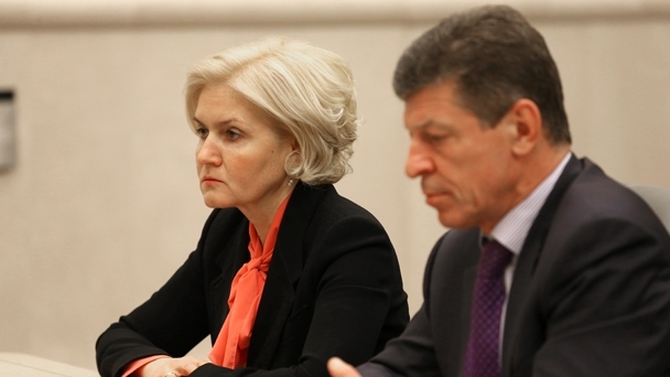 Deputy Prime Minister Olga Golodets and Deputy Prime Minister Dmitry Kozak
