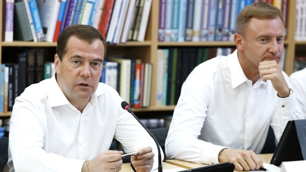 Prime Minister Dmitry Medvedev and Minister of Education and Science Dmitry Livanov