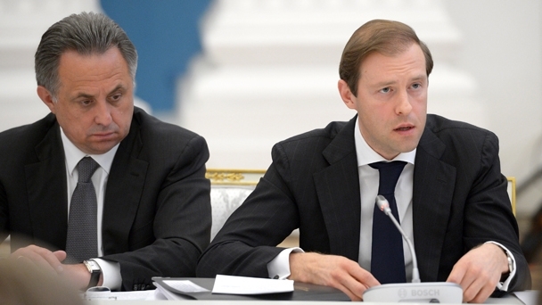Minister of Sport Vitaly Mutko and Minister of Industry and Trade Denis Manturov